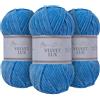Utopia Crafts Velvet Lux Chenille Super Soft Chunky Yarn for Knitting and Crochet 3x 100g (Sky Blue)
