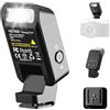 VILTROX Vintage Z2 pieghevole TTL MIni Flash Speedlite per fotocamera Fujifilm, 52g Compact On-Camera Flash Light con 2s Recycle, 700 Flash Full Power, 5 Livello di Potenza, Type-C Ricarica Rapida