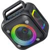 Walmeck Altoparlante BT Portatile Altoparlanti Wireless Ad Alta Potenza da 30 W con Luci RGB per Viaggi di Festa (Nera)