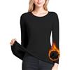 YOGINGO Intimo termico a maniche lunghe da donna leggero a compressione camicia primo strato abbigliamento da donna top invernali comfort premium, nero, Medium