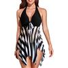 CIZEUR Donna Costume da Bagno Tankini Push up 2 Pezzi Stampa Floreale con Slip a Vita Alta Beachwear