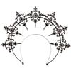 BLESSUME - Coroncina stile aureola da Vergine Maria, copricapo per costume di Halloween, Nero 1, 1 Count (Pack of 1)