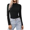 Aottori Maglia Donna Collo Alto Lupetto Maniche Lunghe Elegante Maglietta Interna Termica Dolcevita Slim Fit Top Basic Sottogiacca Autunno Inverno