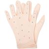 Outanaya Guanti da Pattinaggio Artistico per Esibizioni, Rosa Elastici | Fibra Elastica Confortevole, Protezione delle Mani, per Palcoscenico e Feste, Tocco Decorativo Brillante
