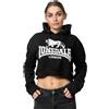 Lonsdale Roxeth Cropped - Felpa con Cappuccio 2XL, Nero, XXL