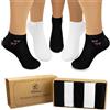 Klenton Calzini alla caviglia da donna in bambù, 5 Paia Calzini Corti Donna, Calze sneaker taglio basso con cuciture piatte sulle dita, con confezione ecologica, Taglia 37-41