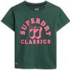Superdry Archive Neon Graphic T Shirt Maglietta da Donna, Bengreen Marl, 44