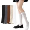 AOOPOO 5 Paia Calze da Donna con dita Separate Calzini Sportivi in Cotone, Morbido Caldo Calze al Ginocchio Lunghe al Ginocchio da Donna alta a Righe Calze Sportive con Punta, EU 35-40