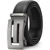 ROEUIPG Cintura da uomo in vera pelle con fibbia automatica in lega, cintura da uomo d'affari(120cm,Black)