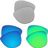 EZReplace Lenti di ricambio per occhiali da sole Oakley Frogskin OO9013 (lenti polarizzate), Metallo argento + blu ghiaccio + verde primavera, Taglia unica