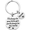 Qibote Regalo per la festa della mamma, regalo per la mamma di figlia per compleanno, I'll Always Be Your Little Girl, You Will Always Be My World, Best Mom Ever Portachiavi di Kids Baby, San