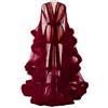 Minetom Donna Vestiti Sexy Lunghi Casuale Abito Maxi Manica Lunga Accappatoio Trasparente Scollo a V Vestito Kimono Pigiama