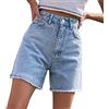 LOIJMK Jeans Pantaloncini da donna: pantaloni corti da donna, eleganti, Funky, pantaloni corti da donna, sportivi, alla moda, pantaloni corti, estivi, a vita alta, per lo sport, da donna, Azzurro, L