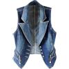 Minetom Giacca di Denim Donna Casual Jeans Gilet Elegante Cappotto Primavera Senza Maniche Autunno Giubbotto