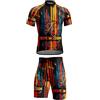 keephen Set di Maglie da Ciclismo da Uomo Vintage 3D Stampato Ciclo Camicia a Maniche Corte e Pantaloncini Imbottiti Tuta da Ciclismo Bicicletta Outfits