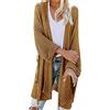 Dinglong Maglione Lana Traforato Donna Maglione Allentato a Maniche Lunghe Cardigan da Donna Lavorato a Maglia Casual Cardigan Lungo da Donna Aperto Maglione Lana Traforato Donna