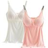 AOOPOO Confezione da 2 Canotta da Allattamento per Donna, Canottiera Pigiama Scollo a V in Pizzo con Cuscinetti Rimovibili per Dormire Allattamento Reggiseno Top Gravidanza Pigiama Canotte, M-3XL