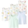 AOOPOO Confezione da 5 Canotta da Bambina in Cotone Neonata Cotone Canottiera per Bambina Canotte Motivi Cartoon Bimba Canottiere Elastiche Top Senza Maniche per 0-5 Anni