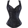 cfpqv Corsage - Corsetto da donna, taglie forti, corsetto con motivo jacquard, con lacci, in raso, Lace Up Shaper Corsage Slimfit, petto intero gotico, vintage, corpetto regolabile, Nero , 4XL