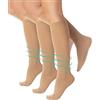 CALZITALY 3 Paia Gambaletti Riposanti Con Compressione Graduata 14-16 mm/Hg | Gambaletti Unisex | Nero, Naturale | 35/38 - 39/42 - 43/46 |Calzetteria Italiana (35-38, Skin)