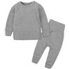 AOOPOO Biancheria Intima Termica Bambino, Set Intimo Termico Ragazzi Ragazze, Maglia e Pantaloni Foderato in Spazzolatura 2 Pezzi Abbigliamento Caldo per Sport Sci Autunno Inverno 0-8 Anni