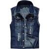 Vhersily Uomo Gilet in Denim Strappato, di Jeans Cotone, Vintage Smanicato Camicia Slim Casual Estiva Senza Maniche, Stiratura, vestibilità Normale, Western, Versatile Combinabile Con Pantaloncini