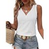 DUOEASE Canotta Donna Nero Scollo a V Top Donna Elegante Traspirante Basic T Shirt Donna Senza Maniche