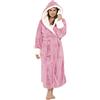 cfpqv Vestaglia da donna, taglie grandi, invernale, con cappuccio, unisex, con cintura, vestaglia lunga, calda, biancheria da notte, per sauna e benessere