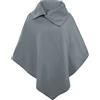 Rayson Poncho Donna Invernale Autunno Elegante Classico Tinta Unita e Elasticizzata Mantella Senza Maniche Glamorous Baggy Scialle Irregular Moda Giovane Top(Grigio)