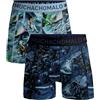 Muchachomalo Uomo Boxer 2-Pack, Fantasia, Cotone, Fascia Elastica