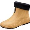 LOIJMK Stivali di gomma da donna foderati, impermeabili, da uomo, impermeabili, da pioggia, da lavoro, da giardino, da giardino, giallo., 45 EU