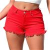 TACSTRUN Denim Shorts Donna A Vita Alta Strappato Jeans Elastici Corti Distressed Sfilacciato Denim Hot Breve