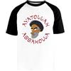 Newtee Ayatollah Assahola Maglietta da Baseball Bianca Unisex Manica Corta Nera Unisex White Baseball T-Shirt Black Short Sleeve