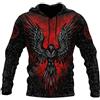 keephen Uomini Viking Felpa con Cappuccio Moda Casual Viking Tattoo 3D Stampato Pullover a Maniche Lunghe Felpa Giacca Top