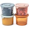 Moonkie Contenitori Pappa Neonati 120ml, 4 Pezzi Vasetti Pappa Neonati Silicone, Contenitori Brodo Svezzamento 100% Ermetici, Senza BPA, Contenitore Cibo Piccolo,per Lavastoviglie Freezer e Microonde