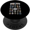 Shark Species Ocean Marine Biology Graph Shark Faces Ocean Shark Amante Marine Tipi di squalo Divertente PopSockets PopGrip Adesivo
