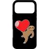 sloth two-fingered hanging animal lazy r Custodia per iPhone 17 Pro Max Bradipo con un grande cuore