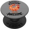 Shrimp Chicken Cartoon Seafood Humor Divertente design con gamberetti e pollo PopSockets PopGrip Adesivo