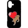 sloth two-fingered hanging animal lazy r Custodia per iPhone 17 Bradipo con un grande cuore
