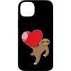 sloth two-fingered hanging animal lazy r Custodia per iPhone 14 Plus Bradipo con un grande cuore