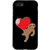 sloth two-fingered hanging animal lazy r Custodia per iPhone SE (2020) / 7/8 Bradipo con un grande cuore