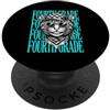 4th Grade Student Teacher First Day Of S Divertente insegnante di quarta elementare gatto selvaggio torna a scuola studente PopSockets PopGrip Adesivo