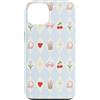 Preppy Coquette Teen Aesthetic Custodia per iPhone 13 Iced Coffee - Occhiali da sole a forma di cuore con archetti e cuffie, colore azzurro