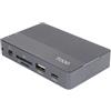 TOOQ TQE-2242G - Scatola esterna per SSD M.2 NVMe/SATA con hub 10 in 1, USB-C 3.2 Gen2, 2 USB-A 3.1 Gen2, USB-A 2.0, HDMI 2.0, RJ45 Gigabit, lettore SD/TF, audio 3,5 mm e ricarica PD 100 W, grigio