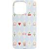 Preppy Coquette Teen Aesthetic Custodia per iPhone 15 Pro Max Iced Coffee - Occhiali da sole a forma di cuore con archetti e cuffie, colore azzurro