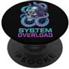 Octupus Skull Art Cyberpunk Skull System Overload Octupus Techno Rave Art PopSockets PopGrip Adesivo