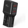 Celly - Adattatore da Viaggio Universale 45W con Doppia Porta USB-C, Compatibile 150+ Paesi, Ricarica Rapida, Design Slim e Sicuro