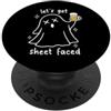 Retro Halloween Apparel Gifts Let's Get Sheet Faced Divertente gioco di parole Halloween Lover PopSockets PopGrip Adesivo
