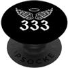333 Angel Number Spiritual Apparel 333 Numero angelo, Ali & Aureola - Numerologia spirituale PopSockets PopGrip Adesivo