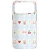 Preppy Coquette Teen Aesthetic Custodia per iPhone 17 Pro Max Iced Coffee - Occhiali da sole a forma di cuore con archetti e cuffie, colore azzurro